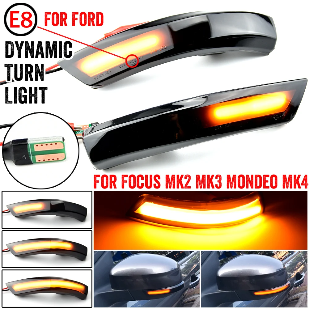 For Ford Focus 2 MK2 Focus 3 MK3 3.5 For Mondeo MK4 EU Dynamic Turn Signal Light Side Mirror Indicator Sequential Blinker Lamp