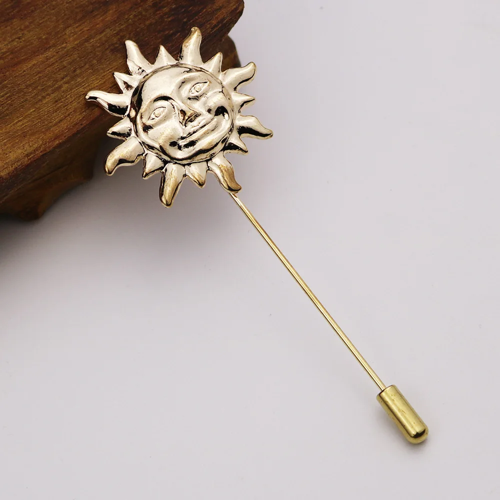 HUISHI Vintage Brooch Men Women Jewelry Accessories Gold Slivery Vintage Shape Suit Brooch Pin For Wedding Fashion Jewelry Retro