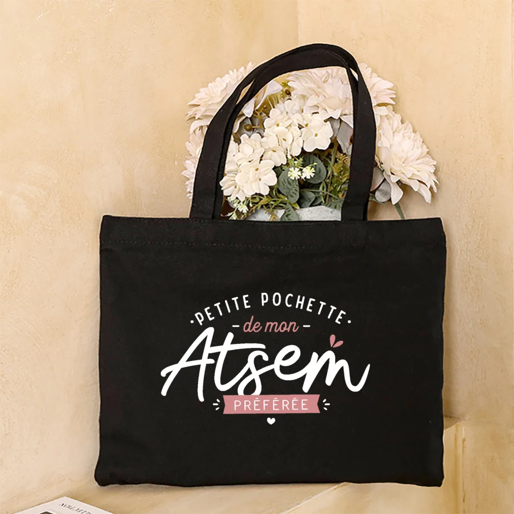 Thank You My ATSEM Whom I Adore Print Tote Bag Women Shoulder Bag Teacher Life Shopping Bag Teacher's Day Best Gift for Teachers