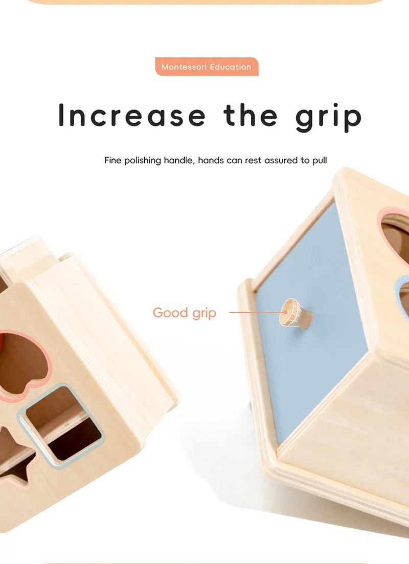 Baby Object Permanent Box Montessori Wooden Toy Color Sorting Shape Matching Box Coin Ball Drop Sensory Box Fine Motor Skills To