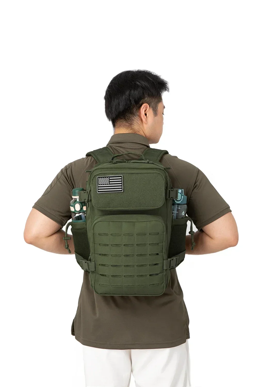 25L Tactical Backpack Outdoor Bag Fitness Backpack MOLLE Backpack Women's/Men's Hiking Survival Backpack Men's Dual Cup Holder