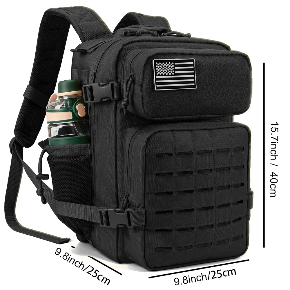 25L Tactical Backpack Outdoor Bag Fitness Backpack MOLLE Backpack Women's/Men's Hiking Survival Backpack Men's Dual Cup Holder