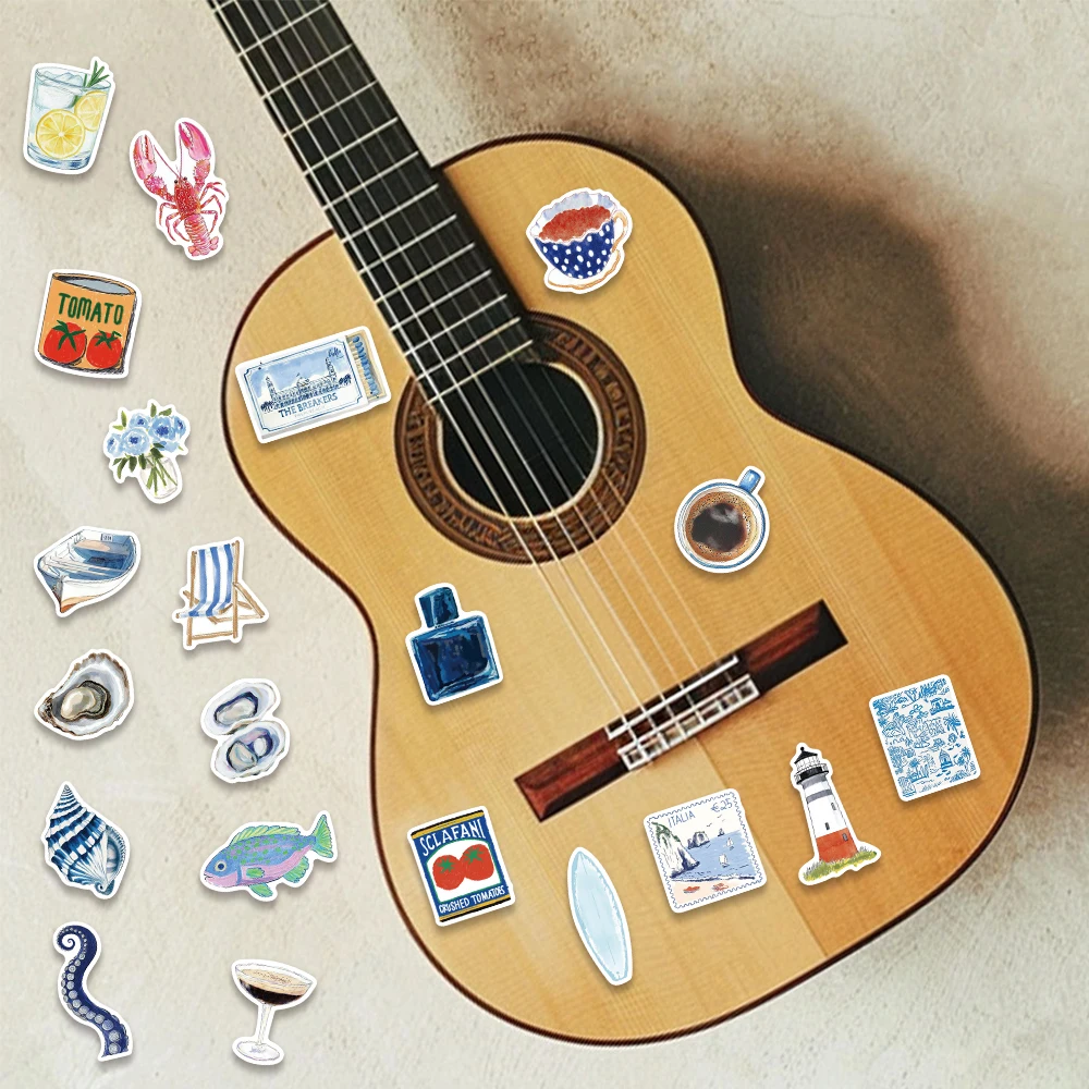 50PCS Open Sea Stickers for Luggage, Skateboarding, Luggage, Refrigerator, Mobile Phone, Sailing, and Far Voyage Stickers