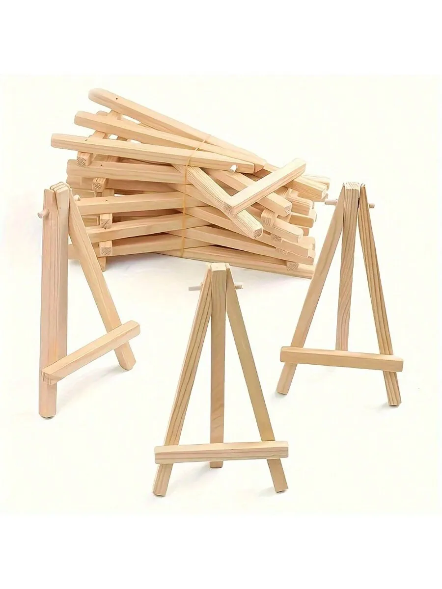 Mini Wooden Artist Easel, Compact Tabletop Display Stand, Foldable, Adjustable Holder for Wedding Cards, Paintings Artwork