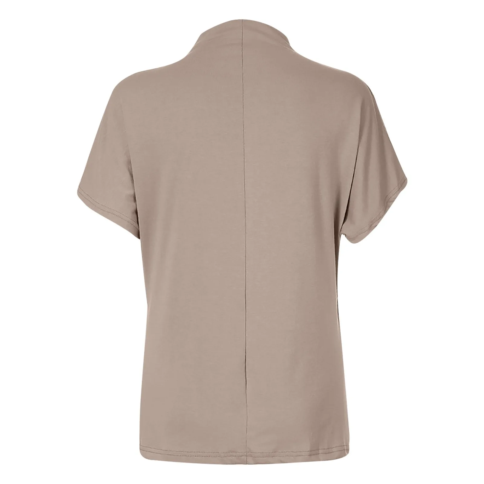 Ladies' New Trendy Fashion Solid Color Soft Turtleneck Top High End Basic Daily Commute Thin Short Sleeve Pleated Clothing
