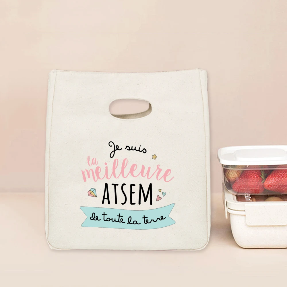 I Am The Best Atsem in The Whole World Print Cooler Bags Lunch Bag Portable Insulated Bento Tote Thermal Food Pouch Teacher Gift