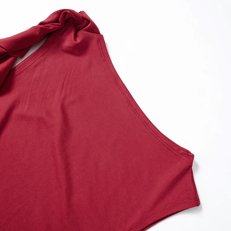 Summer Women'S Solid Color Vest Fluttering Tassel Sleeveless Slim Pullover Round Neck T-Shirt Casual Street Wear Y2K