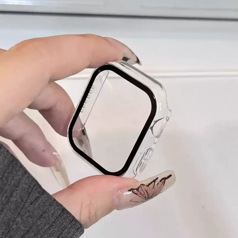 Glass+Cover For Apple Watch case 46mm 42-44mm 40mm 45mm 41mm bumper Screen Protector iwatch series 10 9 8 7 6 5 4 SE Accessories