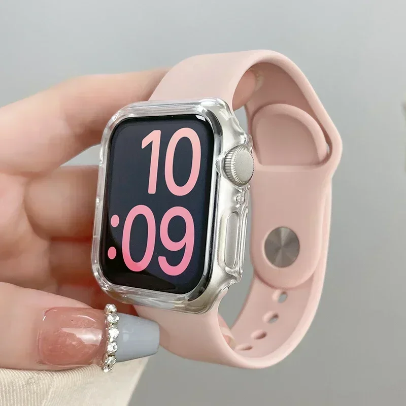 Glass+Cover For Apple Watch case 46mm 42-44mm 40mm 45mm 41mm bumper Screen Protector iwatch series 10 9 8 7 6 5 4 SE Accessories