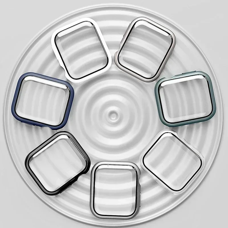 Glass+Cover For Apple Watch case 46mm 42-44mm 40mm 45mm 41mm bumper Screen Protector iwatch series 10 9 8 7 6 5 4 SE Accessories