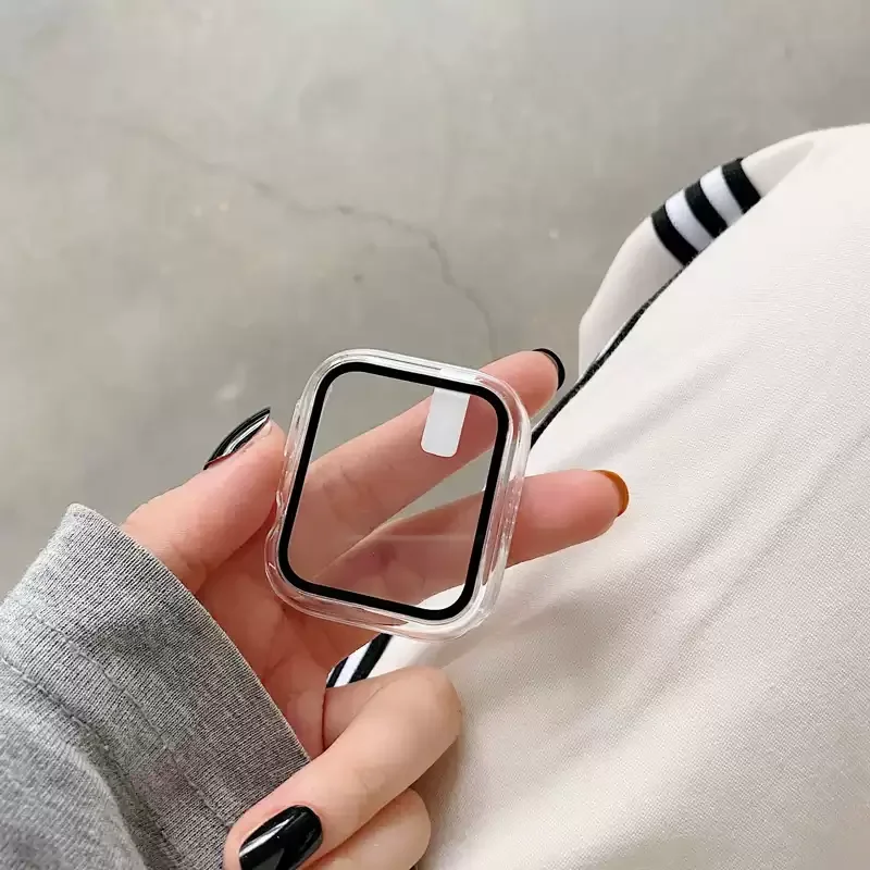 Glass+Cover For Apple Watch case 46mm 42-44mm 40mm 45mm 41mm bumper Screen Protector iwatch series 10 9 8 7 6 5 4 SE Accessories