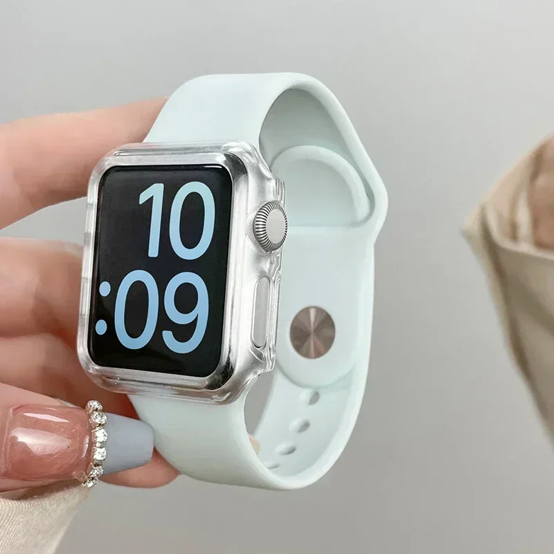 Glass+Cover For Apple Watch case 46mm 42-44mm 40mm 45mm 41mm bumper Screen Protector iwatch series 10 9 8 7 6 5 4 SE Accessories