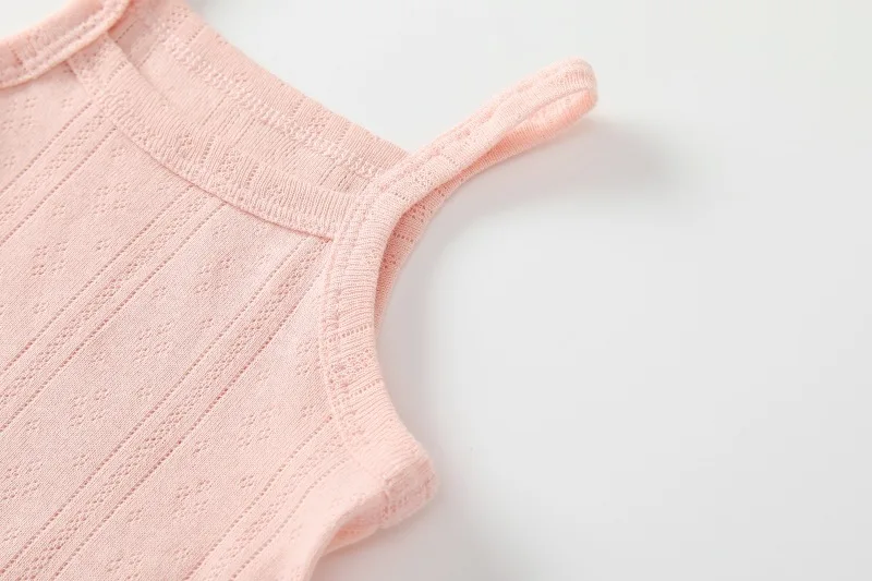 Summer Baby Clothes Boys Girls Bodysuit 0-24 Months Undershirt Thin Section Breathable Sling Onesie Solid Color Infant Bodysuits