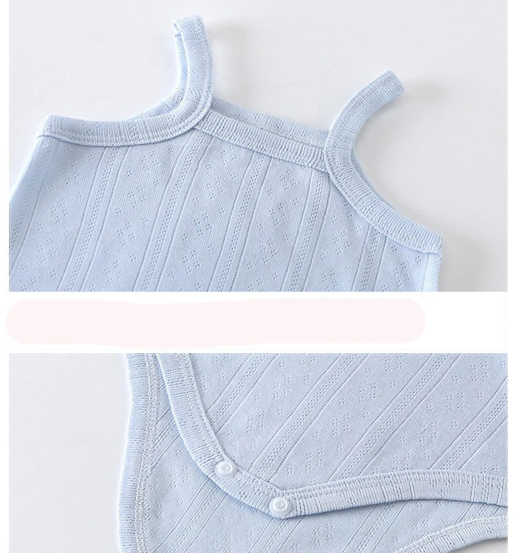 Summer Baby Clothes Boys Girls Bodysuit 0-24 Months Undershirt Thin Section Breathable Sling Onesie Solid Color Infant Bodysuits