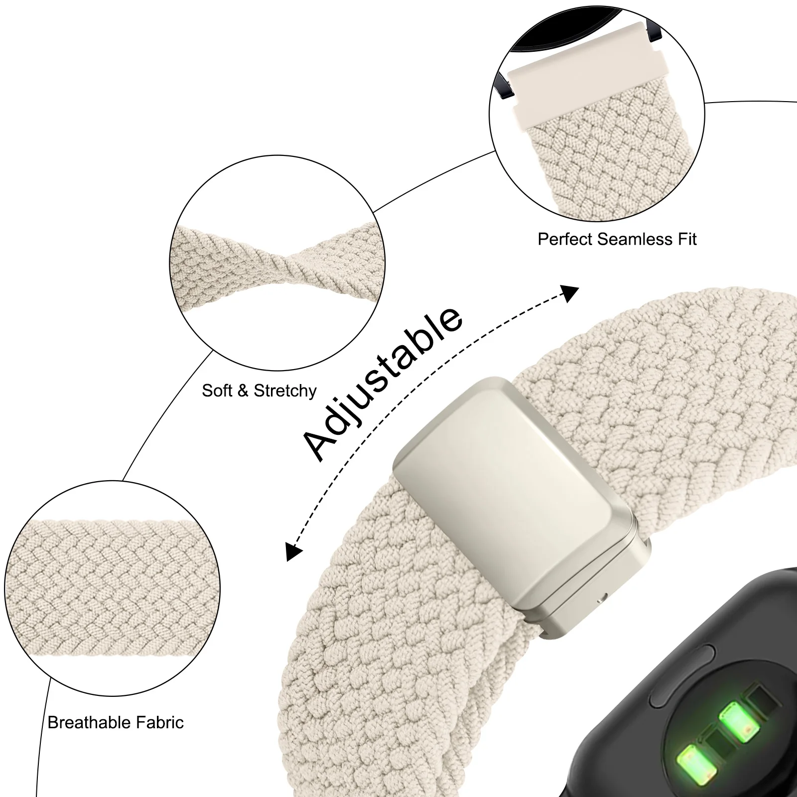 18/20/22mm Braided Strap For Garmin Vivoactive 4 5 3 S/Venu 3 2s Sq 2 Plus/Forerunner 265 255S 645 245 Music/Vivomove Watch Band