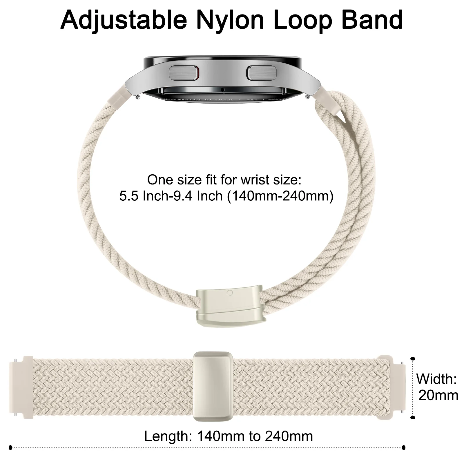 18/20/22mm Braided Strap For Garmin Vivoactive 4 5 3 S/Venu 3 2s Sq 2 Plus/Forerunner 265 255S 645 245 Music/Vivomove Watch Band