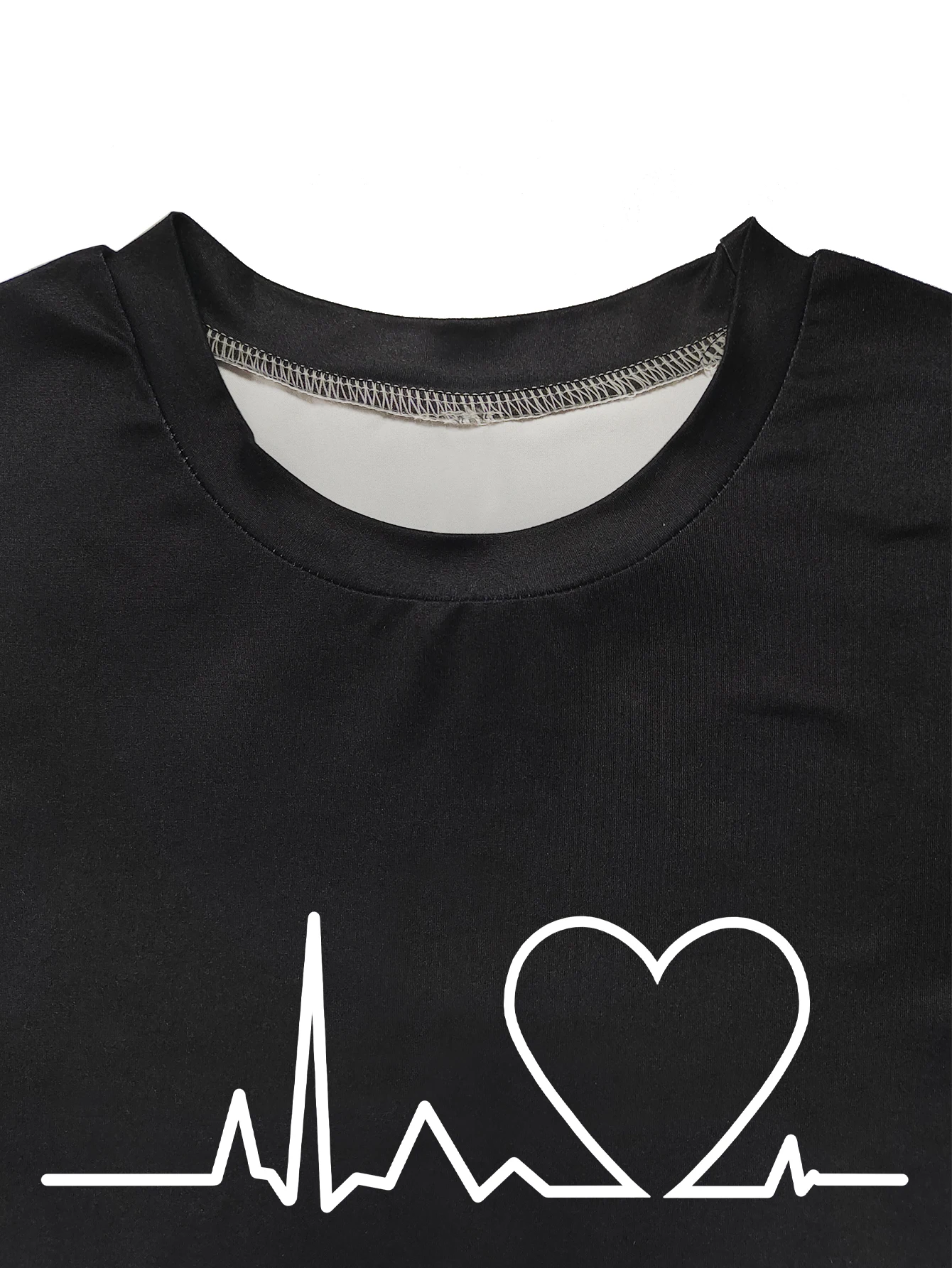 Women's Heart Print Gradient Casual Summer Outfit Set Comfortable Fashionable Trendy Ensemble for Warm Weather