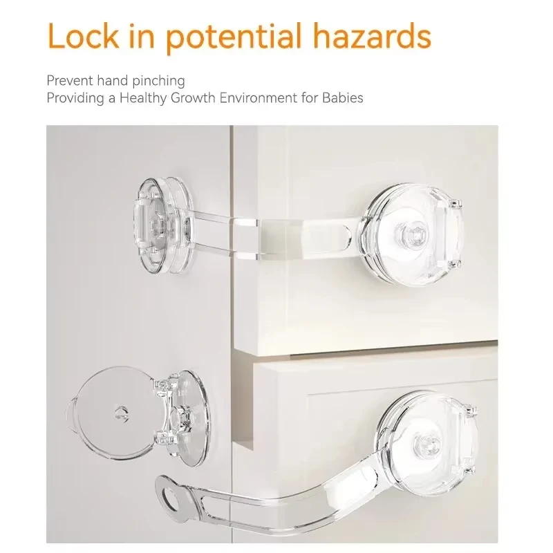 3-20Pcs Child Safety Lock Transparent Anti-Opening Multi-Functional Soft Strap Safety Lock Anti Pinch Safety Protection Buckle