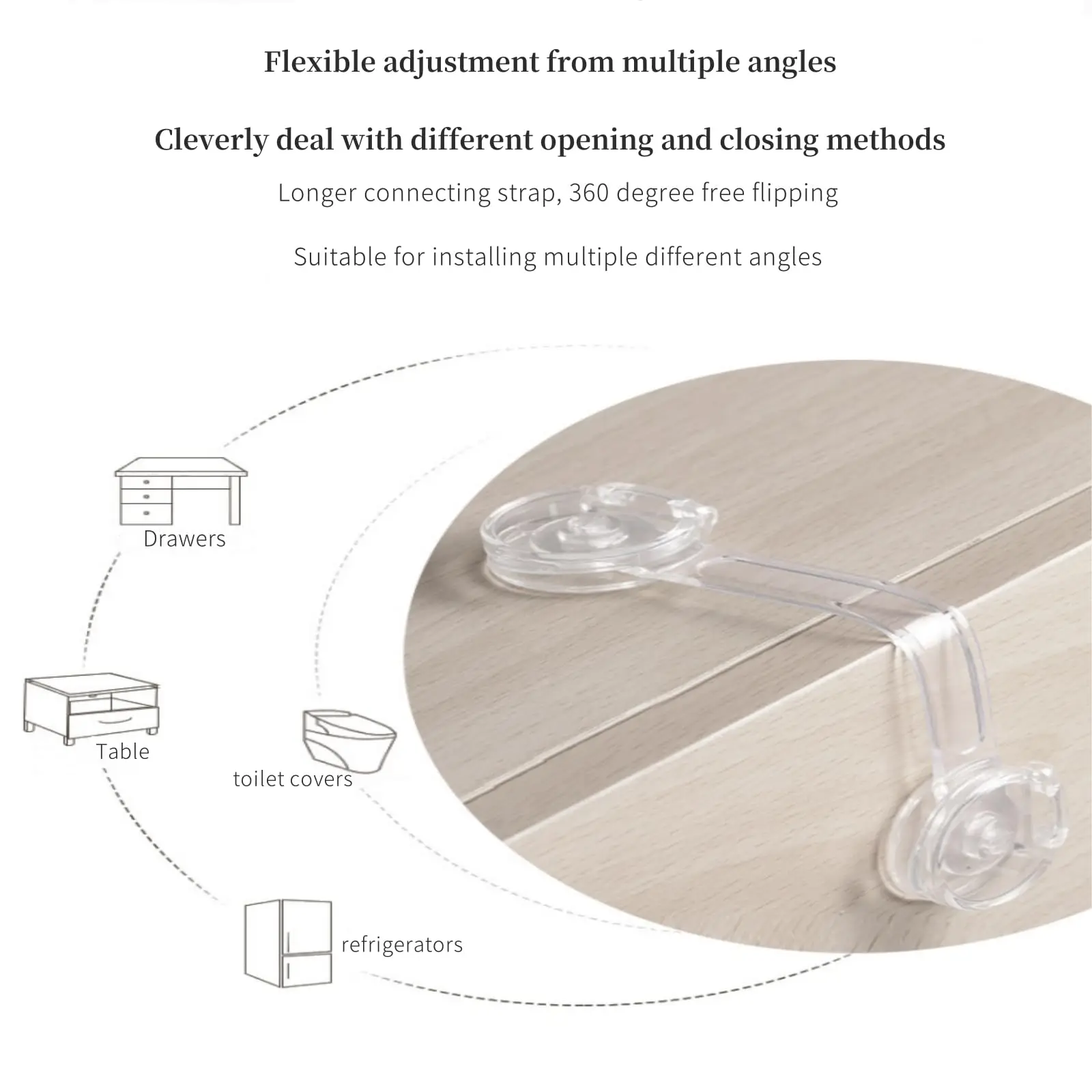 3-20Pcs Child Safety Lock Transparent Anti-Opening Multi-Functional Soft Strap Safety Lock Anti Pinch Safety Protection Buckle