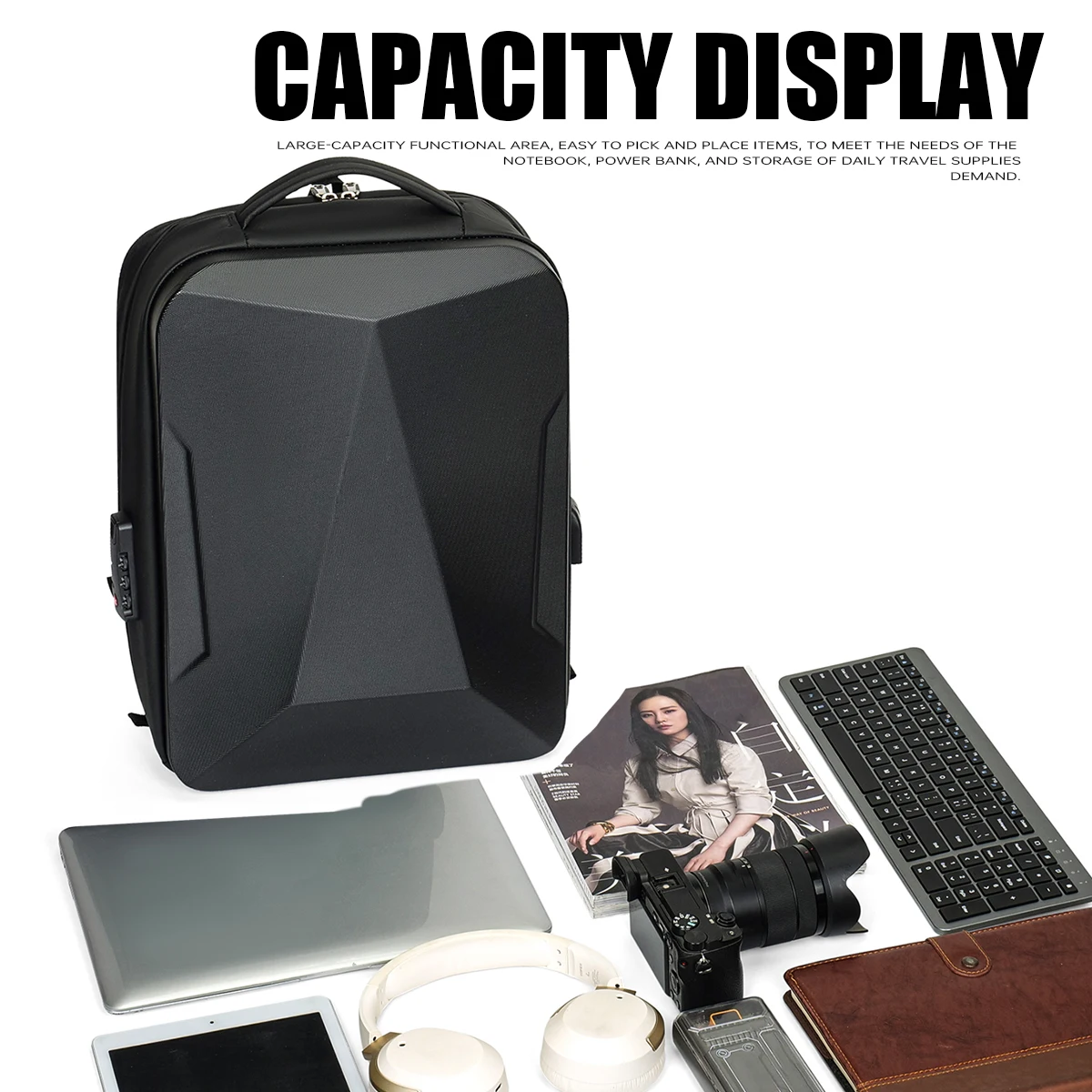 Backpack Men's Expandable Computerbag Large Capacity Business Travel Business Trip Luggage Bag E-Sports Game Hard Shell Backpack