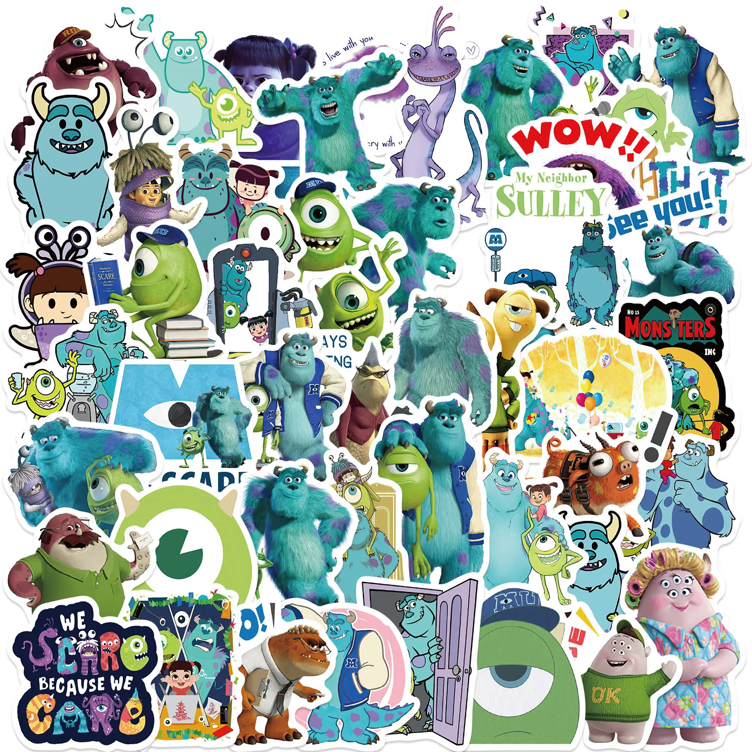 50PCS Fun Cartoon Monsters Inc Graffiti Stickers Scrapbooking Collage Material Phone Cases Guitar Notebooks DIY Decorative