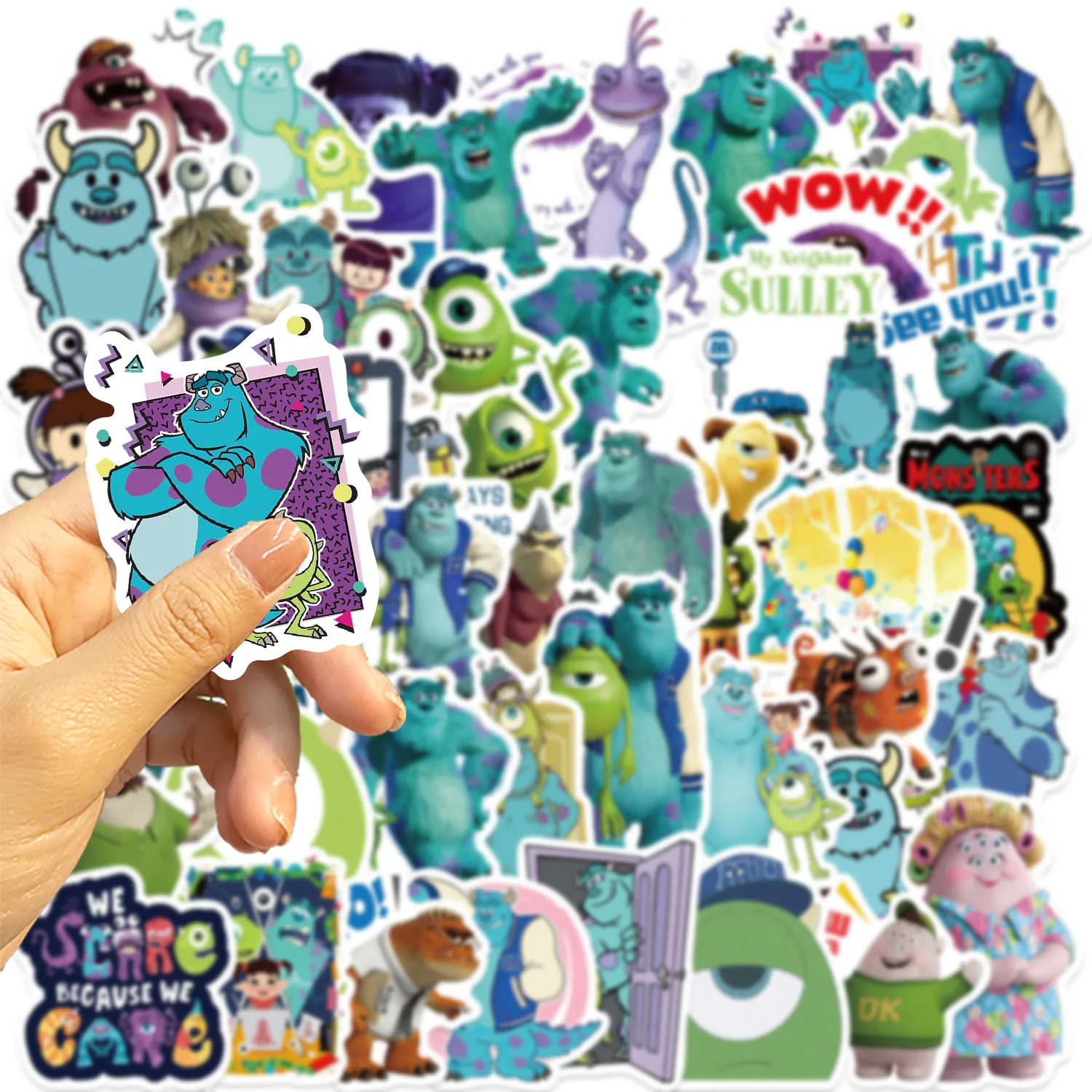 50PCS Fun Cartoon Monsters Inc Graffiti Stickers Scrapbooking Collage Material Phone Cases Guitar Notebooks DIY Decorative