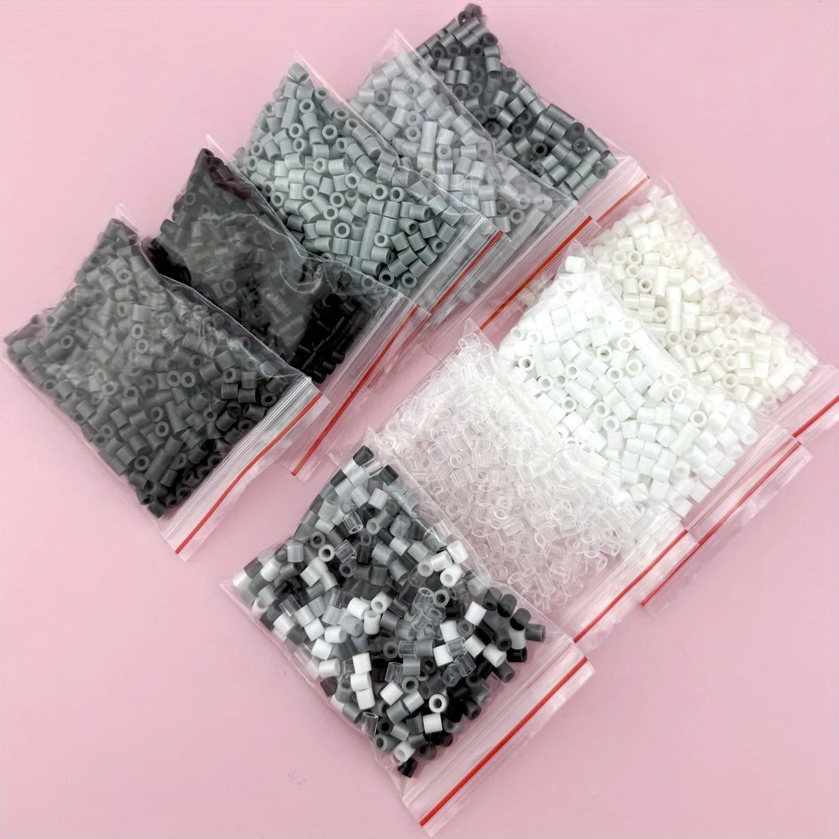 5mm 1000PCS Black, White, Gray, Transparent Color, Complementary Color Set, Hama Bead Iron Fuse Bead DIY Puzzle Pixel Art Gift