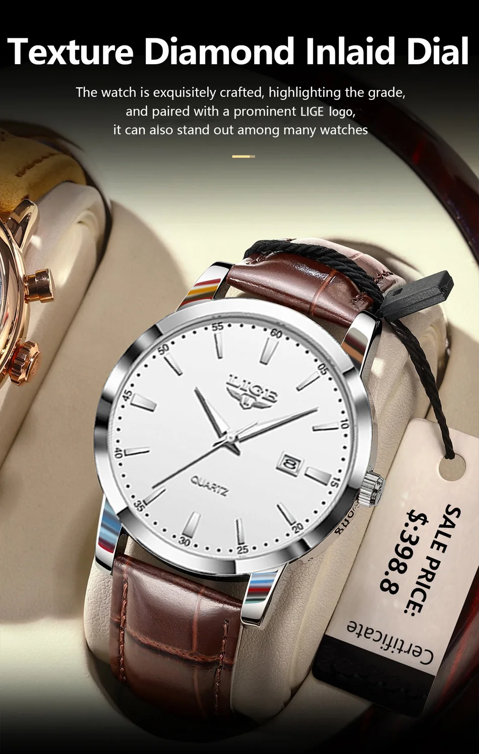 LIGE Man Watch Fashion Leather Strap Mens Watches Military Sport Waterproof Calendar Quartz Wristwatches Male Clock Reloj Hombre