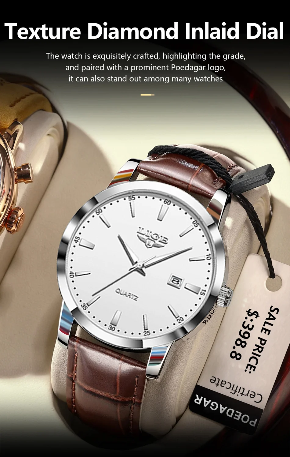 LIGE Man Watch Fashion Leather Strap Mens Watches Military Sport Waterproof Calendar Quartz Wristwatches Male Clock Reloj Hombre