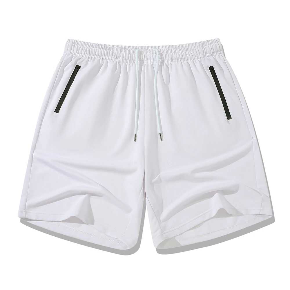 Men’s Workout Fitness Shorts Thin Style Breathable Jogger Gym Bodybuilding Quick Dry Running Shorts Zipper Phone Pockets