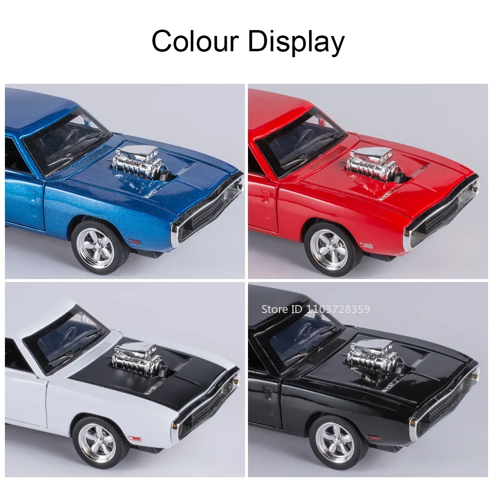 1:32 SRT Tomahawk Sports Car Model Toys Alloy Diecast Charger 1970 Vehicle Models Sound Light Doors Opened Pull Back Kids Gifts