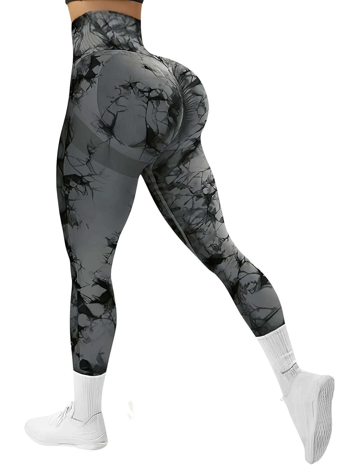 Hip Lifting Seamless Fitness Gym Leggings Tie-Dye Yoga Pants Women's Exercise Tights Tummy Control High Waist Workout Pants