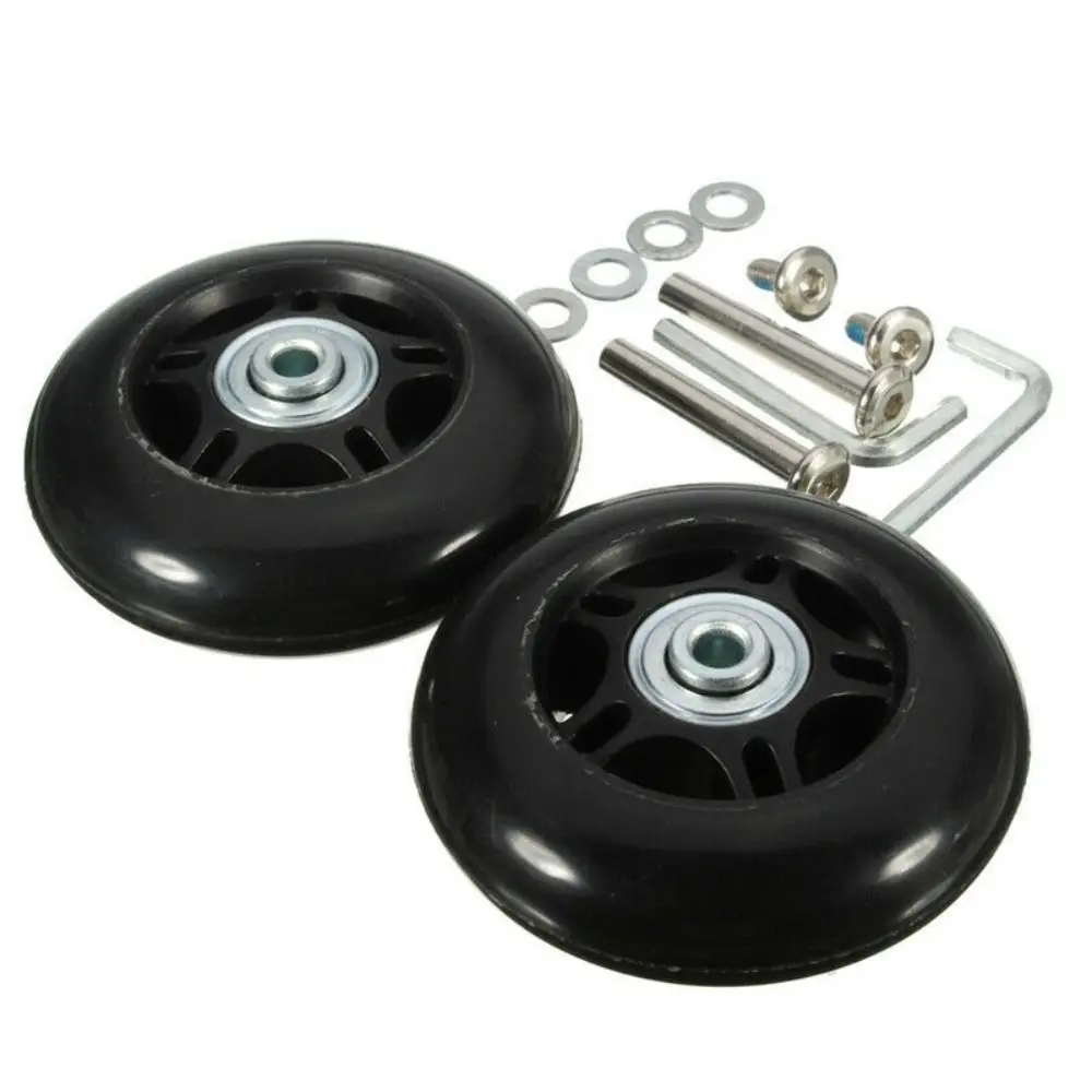1Set Luggage Wheel Suitcase Replacement Wheels Black with Screw Resistant Flexible Axles Repair Kit 40/43mm/54mm/60mm/64mm/70mm