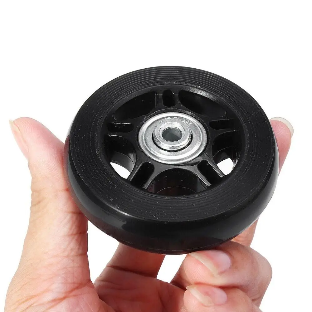 1Set Luggage Wheel Suitcase Replacement Wheels Black with Screw Resistant Flexible Axles Repair Kit 40/43mm/54mm/60mm/64mm/70mm