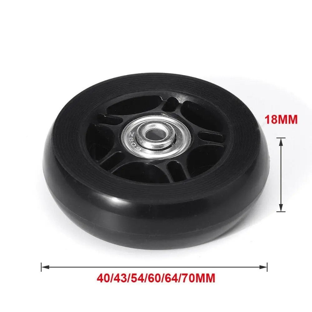 1Set Luggage Wheel Suitcase Replacement Wheels Black with Screw Resistant Flexible Axles Repair Kit 40/43mm/54mm/60mm/64mm/70mm
