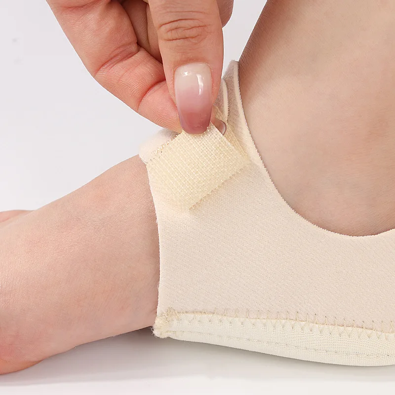 1 Pair Silicone Heel Pads, Shock Absorption, Relieving Leg Pressure, Adjustable Straps, Prevent Slipping Insoles