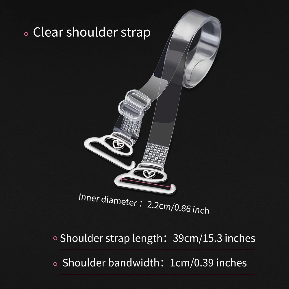 Women's Transparent Frosted Invisible Underwear Straps/ Adjustable Non-slip Seamless Bra Shoulder Strap/ Environmental