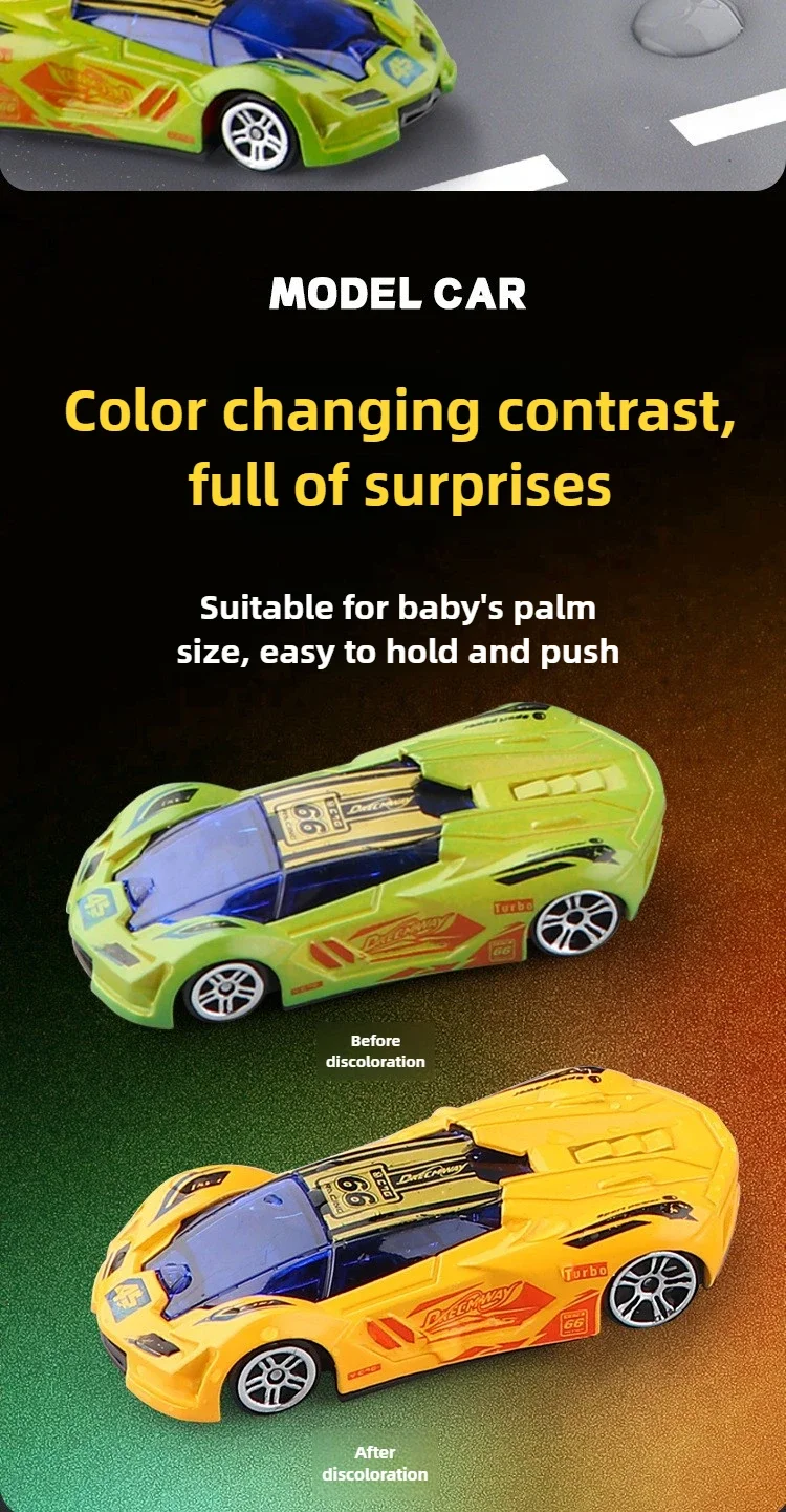Magic Color Changing Racing Car Model 1:64 Temperature Sensitive Inertia Pull Back Cars Toys Crash-Resistant Durable Boys Gift