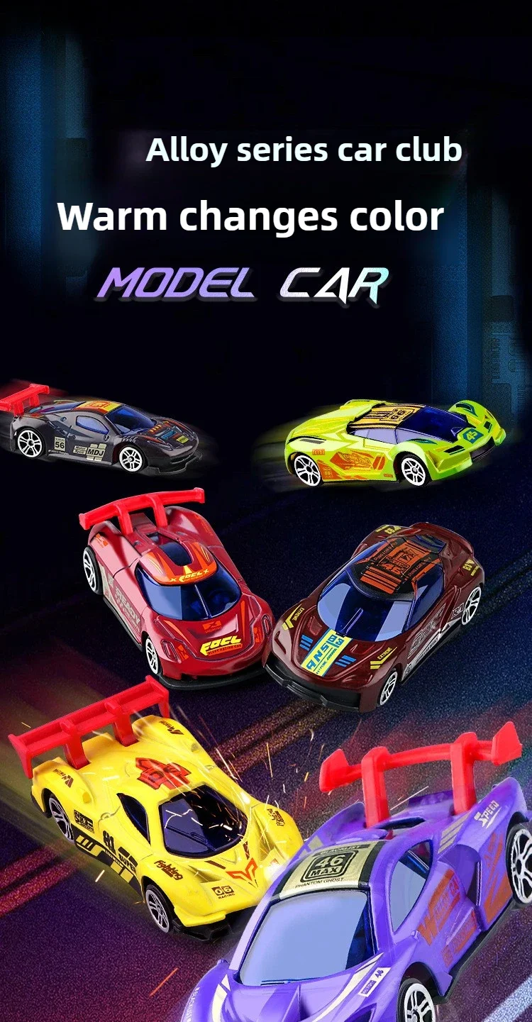 Magic Color Changing Racing Car Model 1:64 Temperature Sensitive Inertia Pull Back Cars Toys Crash-Resistant Durable Boys Gift