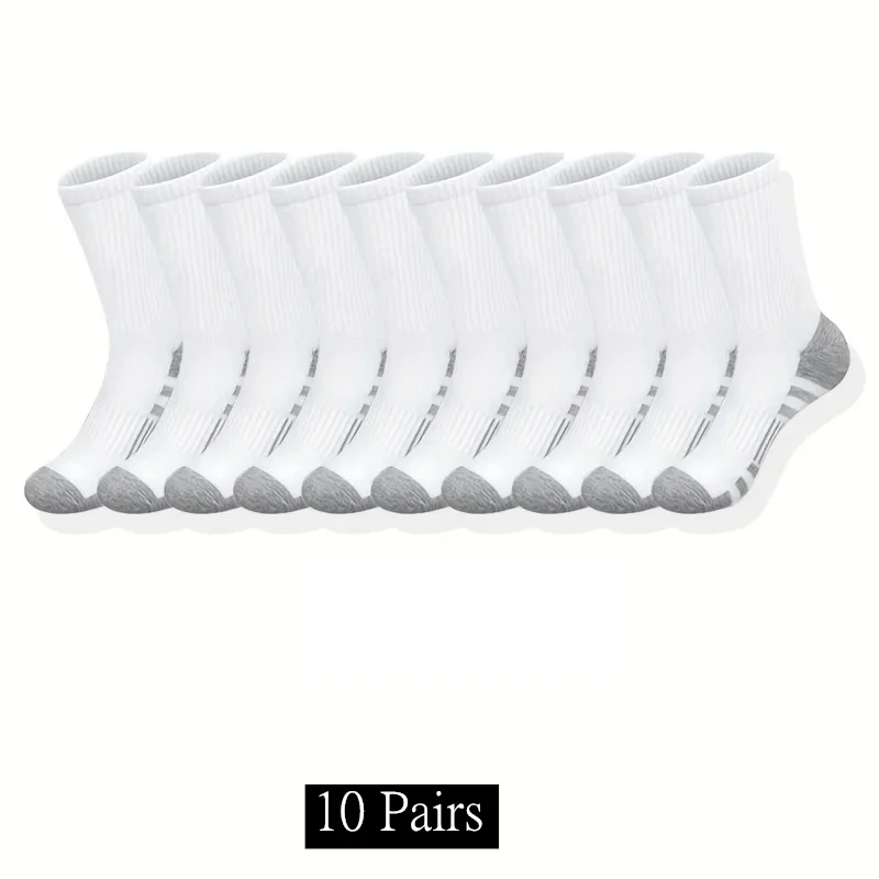 Ultra Soft Breathable Men Classic Crew Socks Comfy Casual Unisex Socks For Outdoor Wearing 1/10/20/30 Pairs 2025