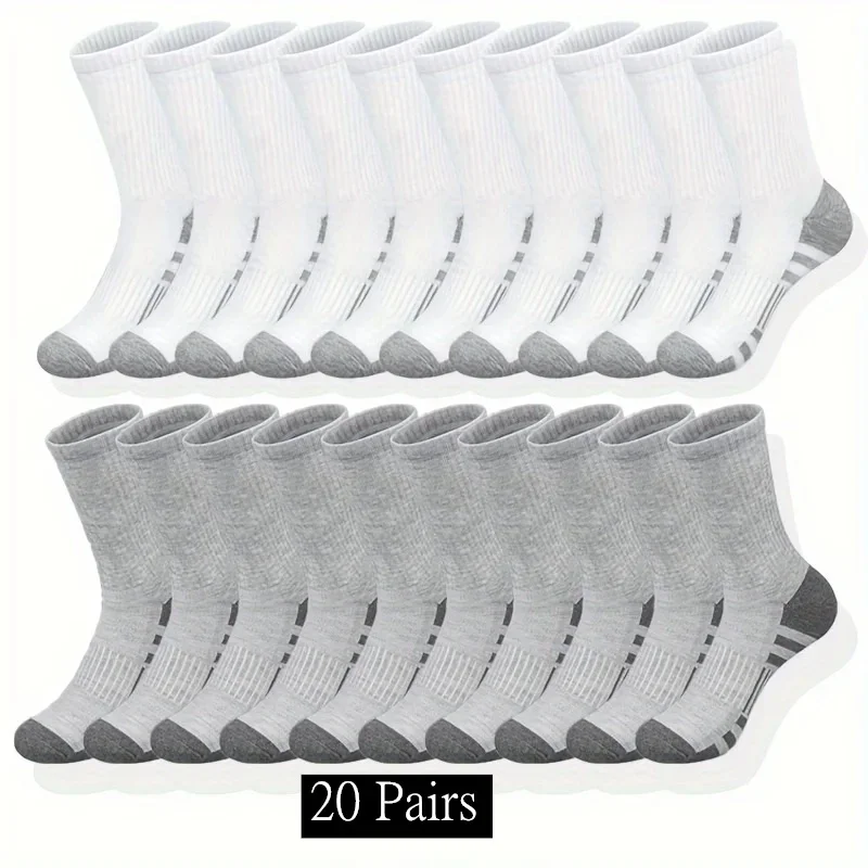 Ultra Soft Breathable Men Classic Crew Socks Comfy Casual Unisex Socks For Outdoor Wearing 1/10/20/30 Pairs 2025