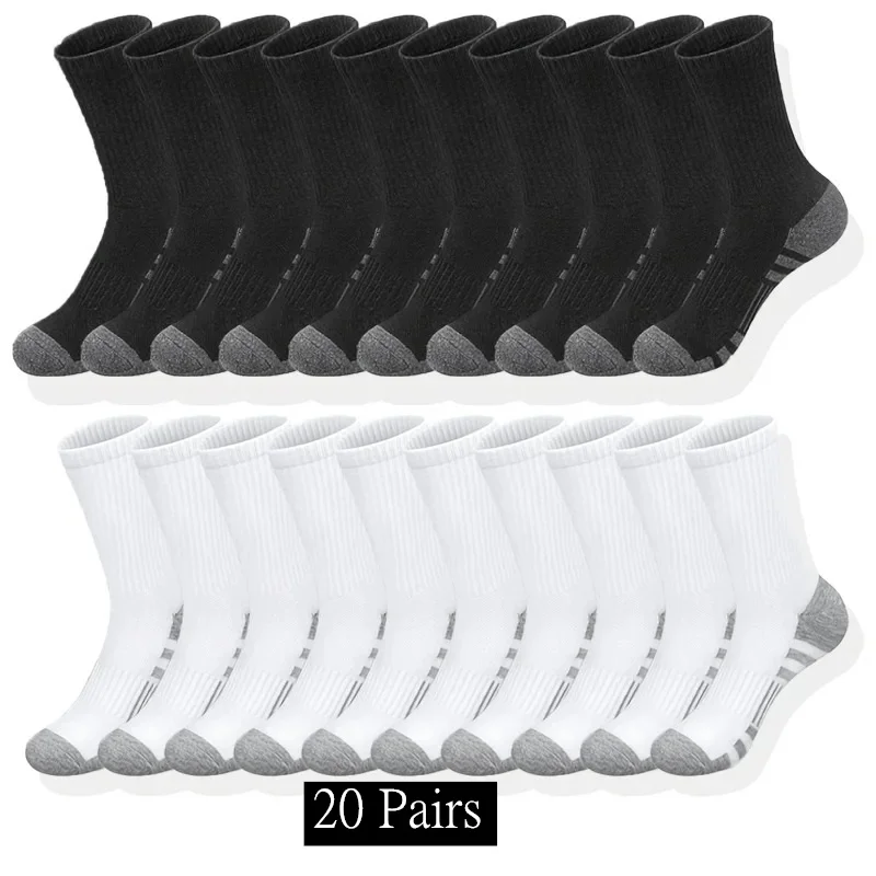 Ultra Soft Breathable Men Classic Crew Socks Comfy Casual Unisex Socks For Outdoor Wearing 1/10/20/30 Pairs 2025