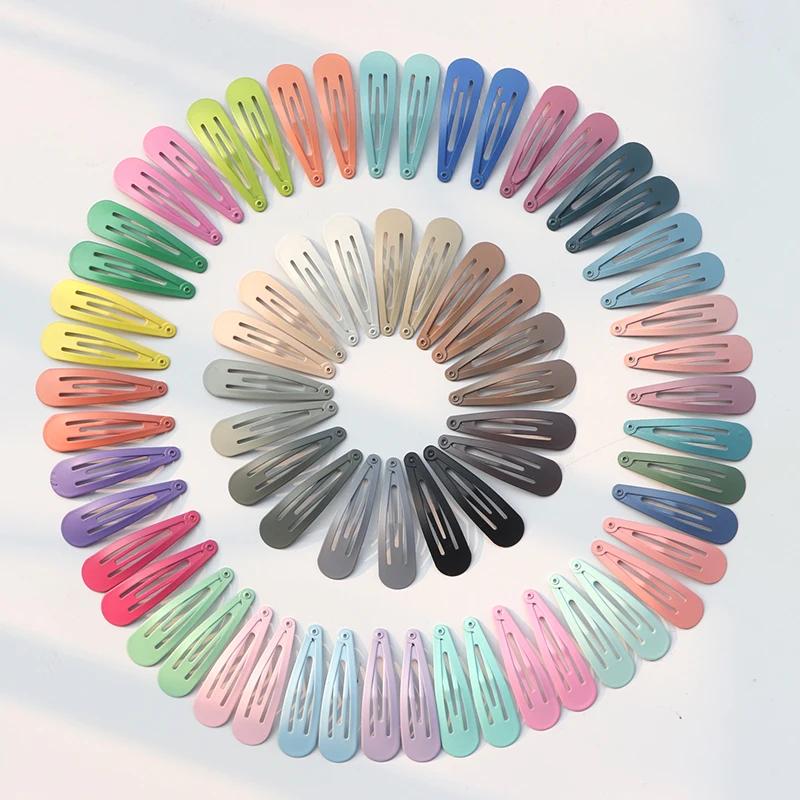20-100Pcs Print Clips for Hair Metal Barrettes Snap Hair Clips for Girls Kids Teens Women Cute Candy Color Hair Pins for Gift