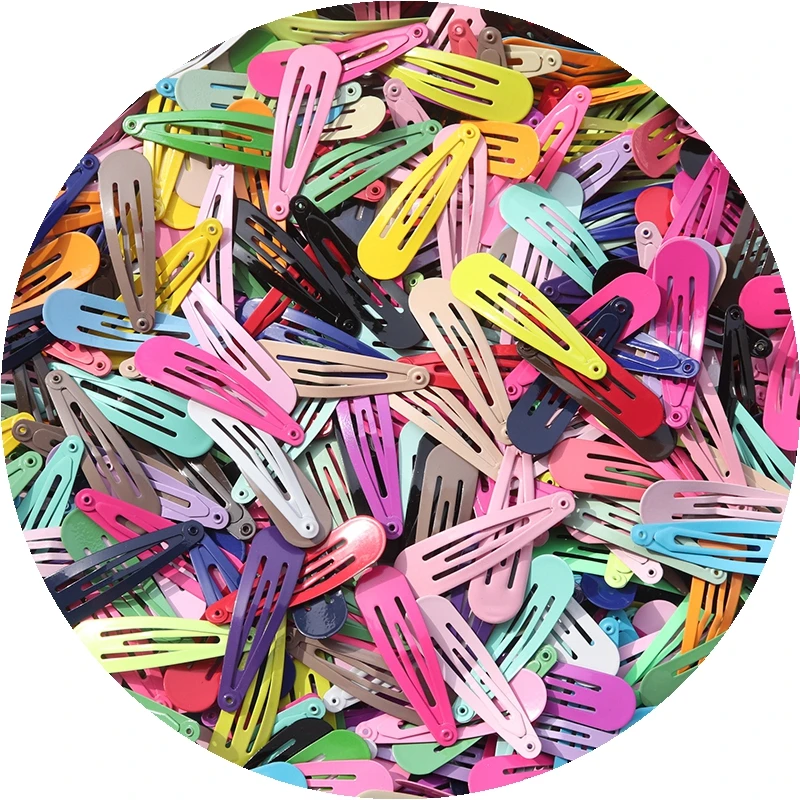 20-100Pcs Print Clips for Hair Metal Barrettes Snap Hair Clips for Girls Kids Teens Women Cute Candy Color Hair Pins for Gift