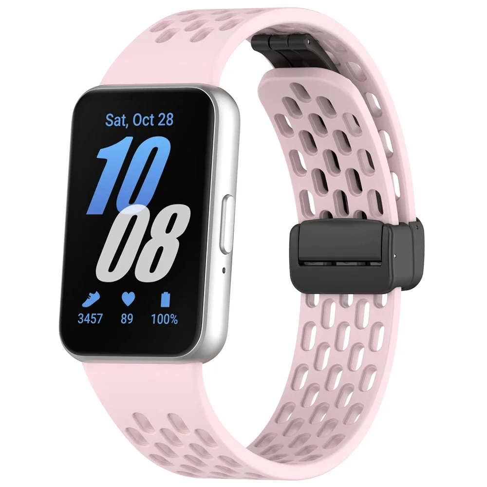 Magnetic D Buckle Sports Silicone Band For Samsung Galaxy Fit 3 Fit3 SM-R390 Replacement Strap Wristband Bracelet Accessories