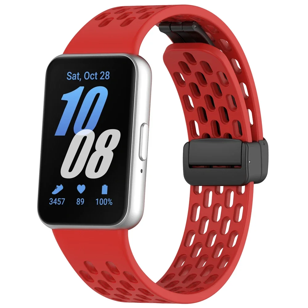 Magnetic D Buckle Sports Silicone Band For Samsung Galaxy Fit 3 Fit3 SM-R390 Replacement Strap Wristband Bracelet Accessories