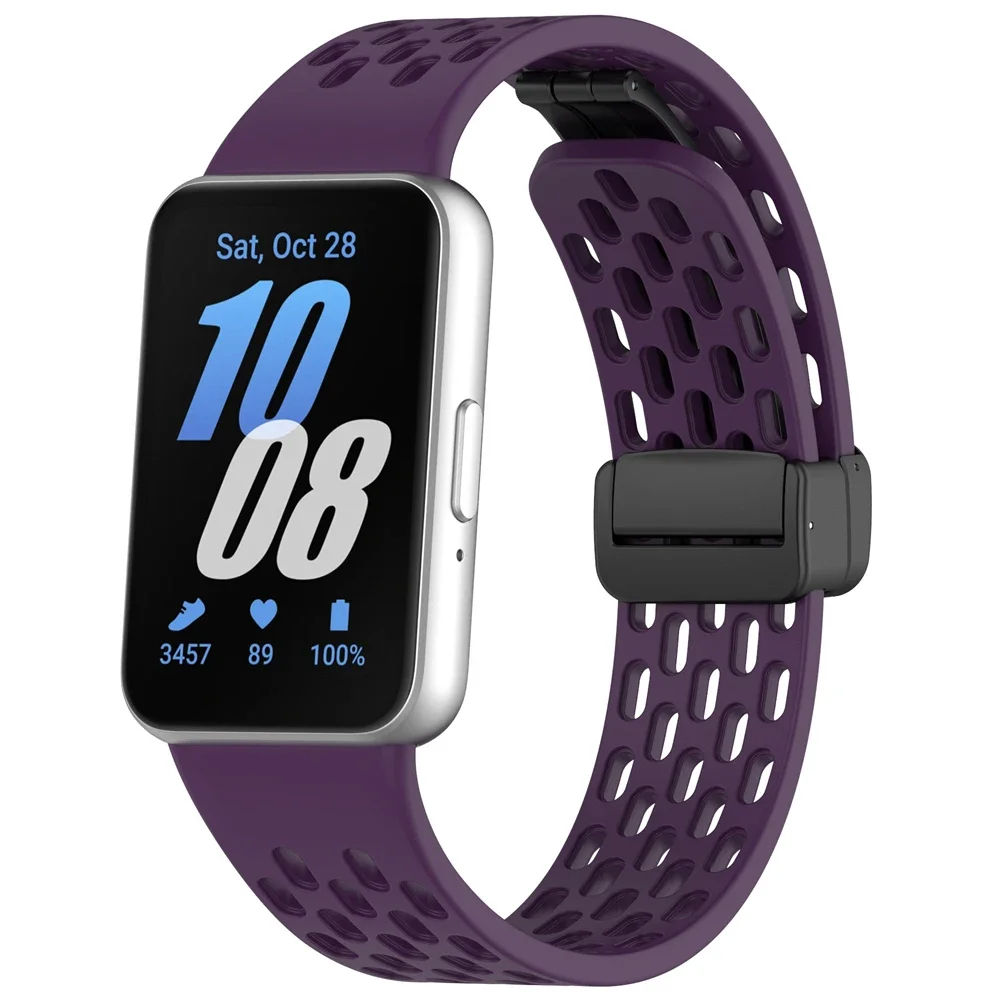 Magnetic D Buckle Sports Silicone Band For Samsung Galaxy Fit 3 Fit3 SM-R390 Replacement Strap Wristband Bracelet Accessories