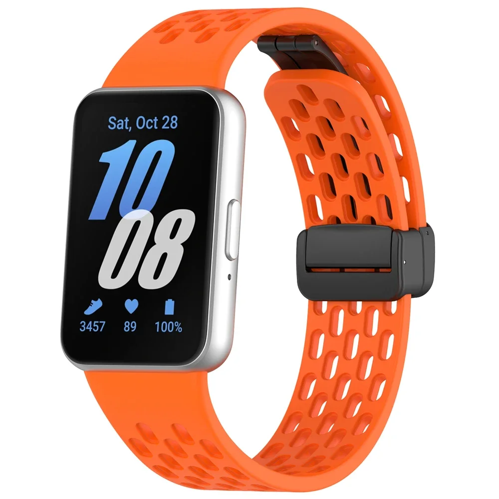 Magnetic D Buckle Sports Silicone Band For Samsung Galaxy Fit 3 Fit3 SM-R390 Replacement Strap Wristband Bracelet Accessories