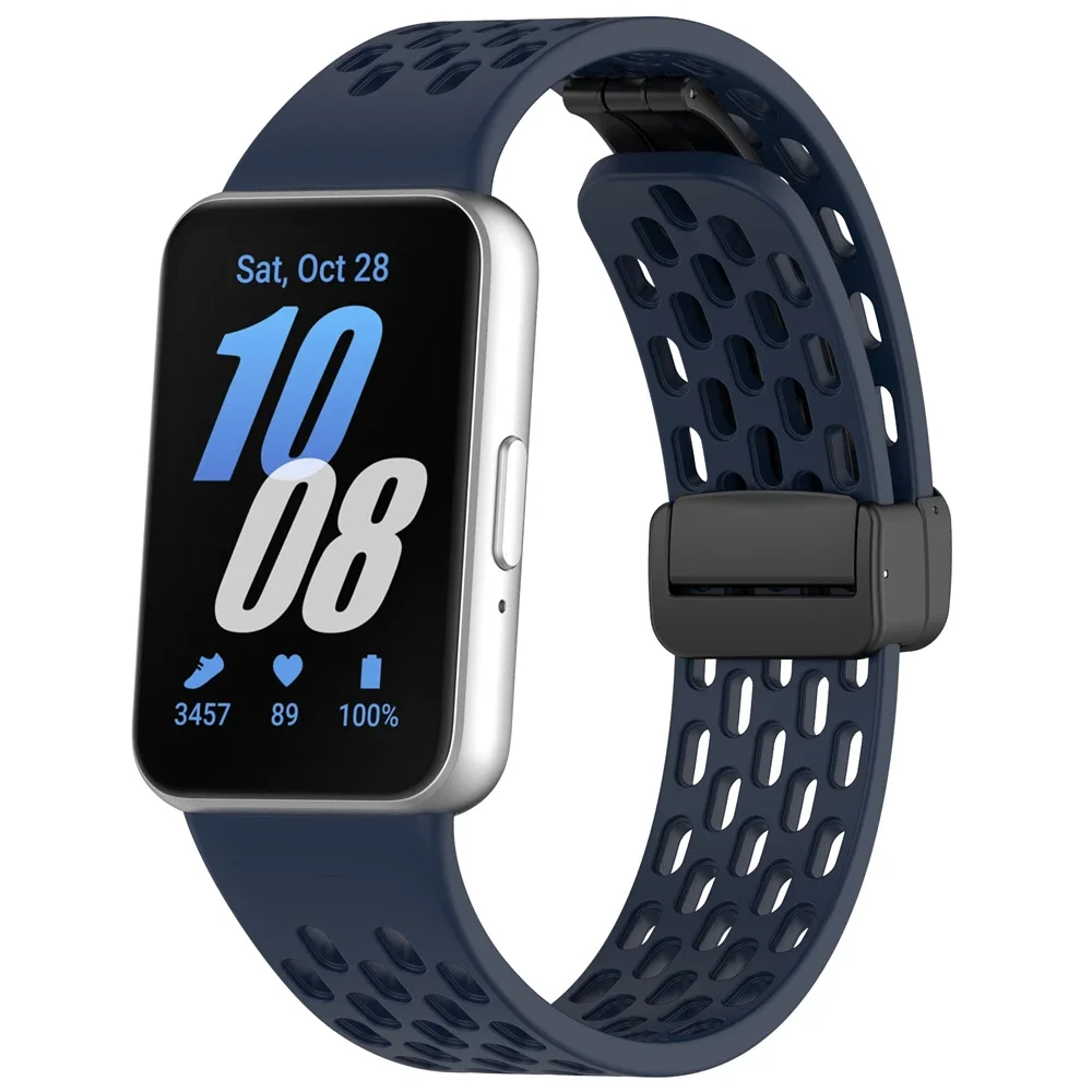 Magnetic D Buckle Sports Silicone Band For Samsung Galaxy Fit 3 Fit3 SM-R390 Replacement Strap Wristband Bracelet Accessories