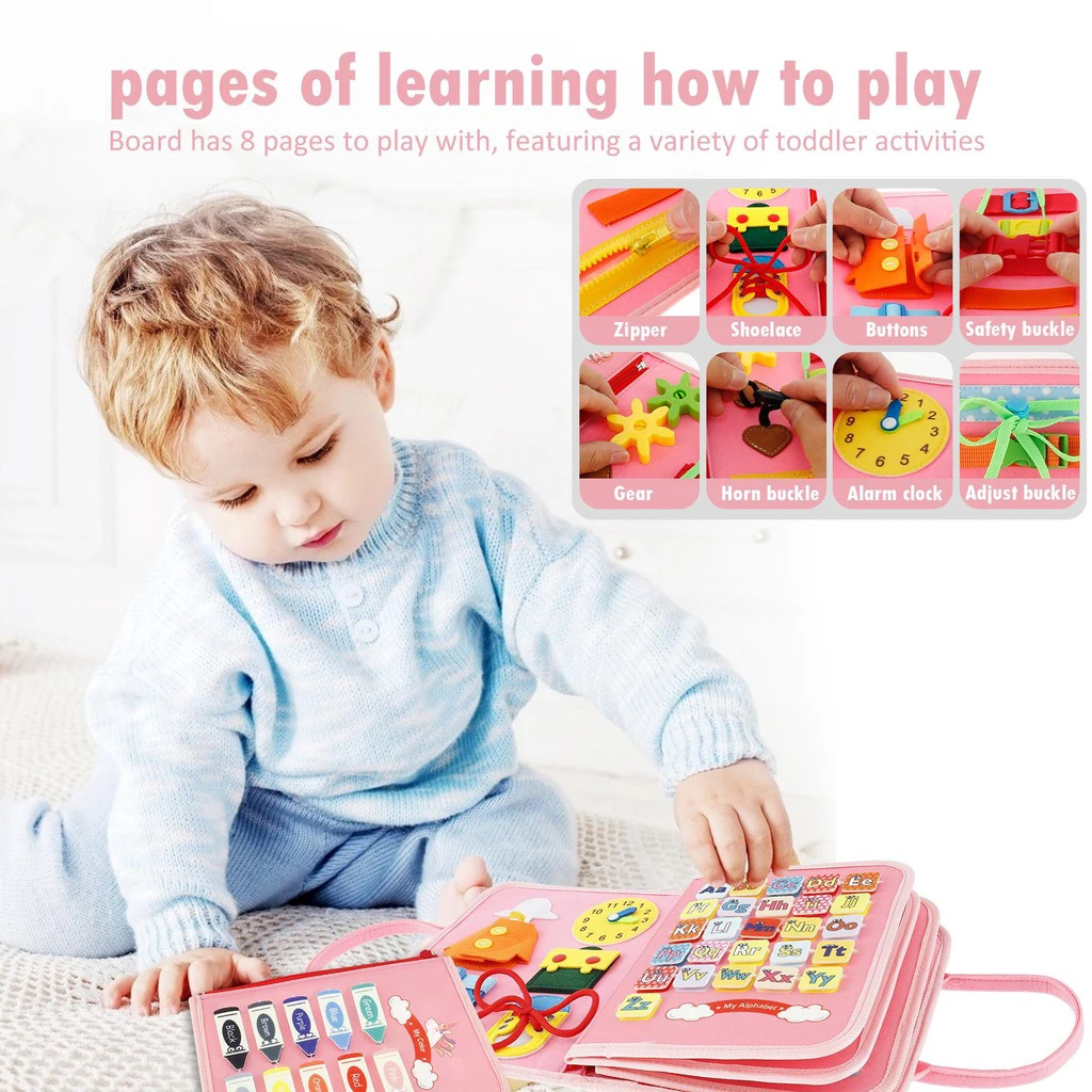 Montessori Busy Board for Ages 3-6 - Sensory Educational Toy for Early Learning & Fine Motor Skills Development